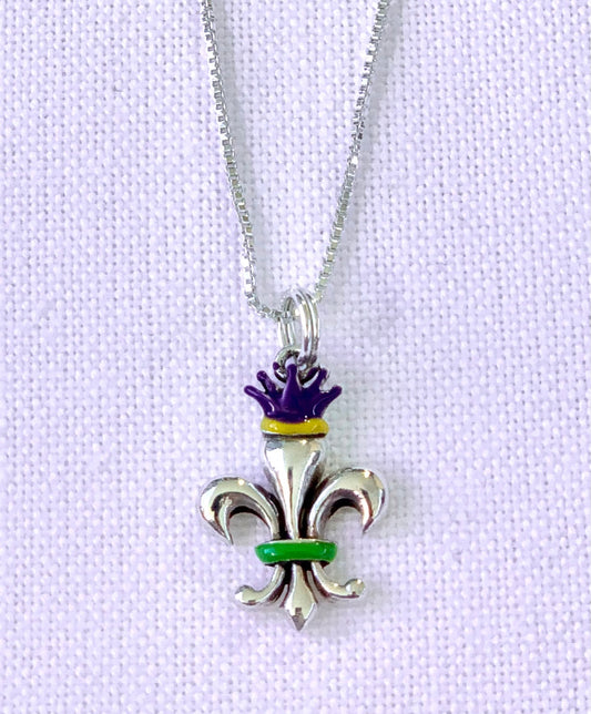 Mardi Gras Crown Fleur de Lis Charm