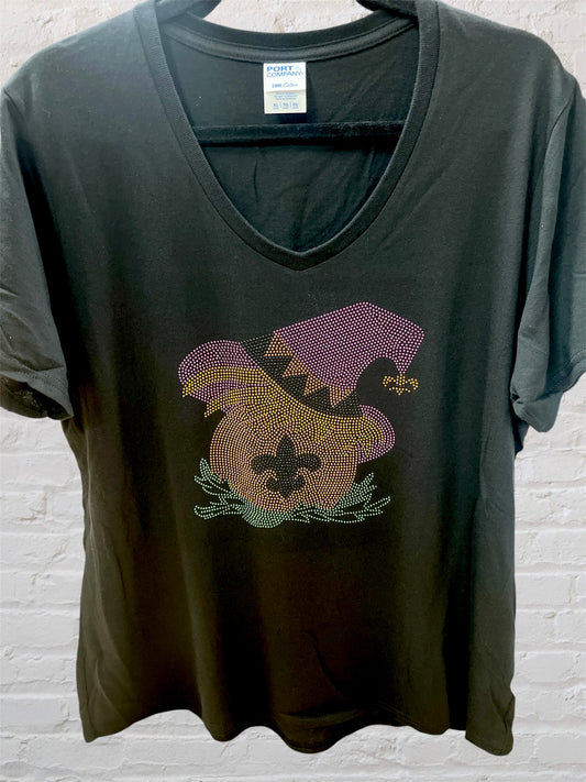 Pumpkin with fleur de lis shirt