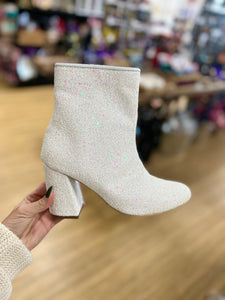 Shoes- White Glitter Boots