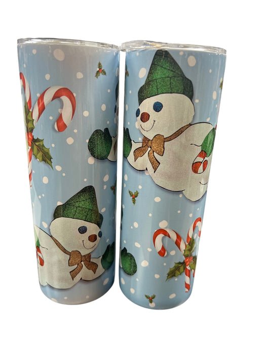 Flying snowman tumbler