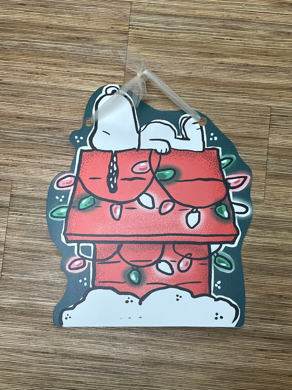 Door Hanger- Christmas Snoopy