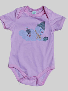 Baby- Pink flying snowman onesie