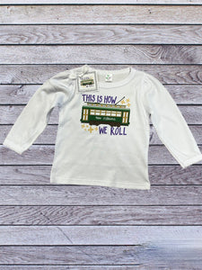 Baby - this is how we roll scallop long sleeve