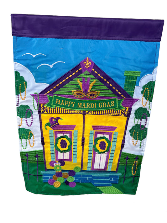 Mardi Gras House Garden Flag