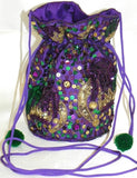 Round Drawstring Mardi Gras Purse