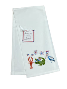 Happy 4th on the bayou kitchen towel