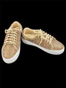 Shoes- Bedazzle Gold tennis shoes