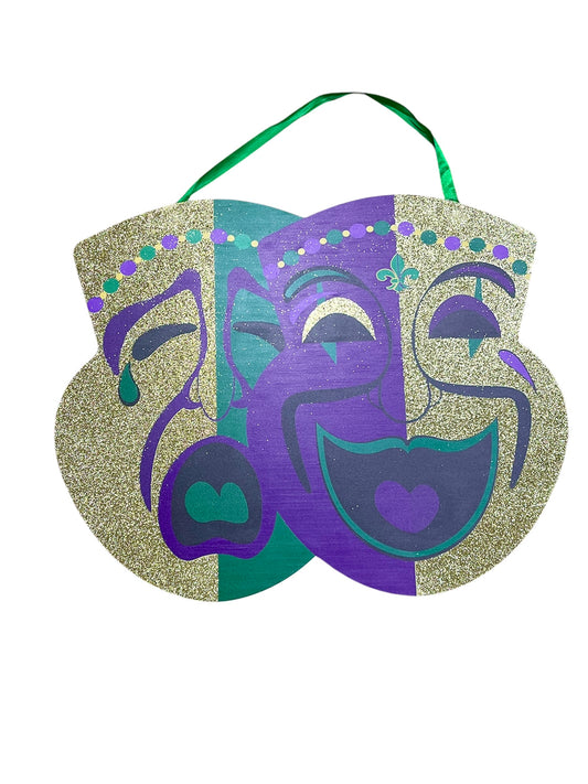 Comedy and tragedy mask door hanger