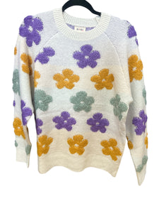 Apparel - Mardi Gras flower sweater