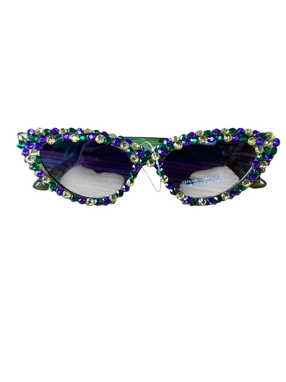 Accessories- Mardi Gras cat eye sunglasses