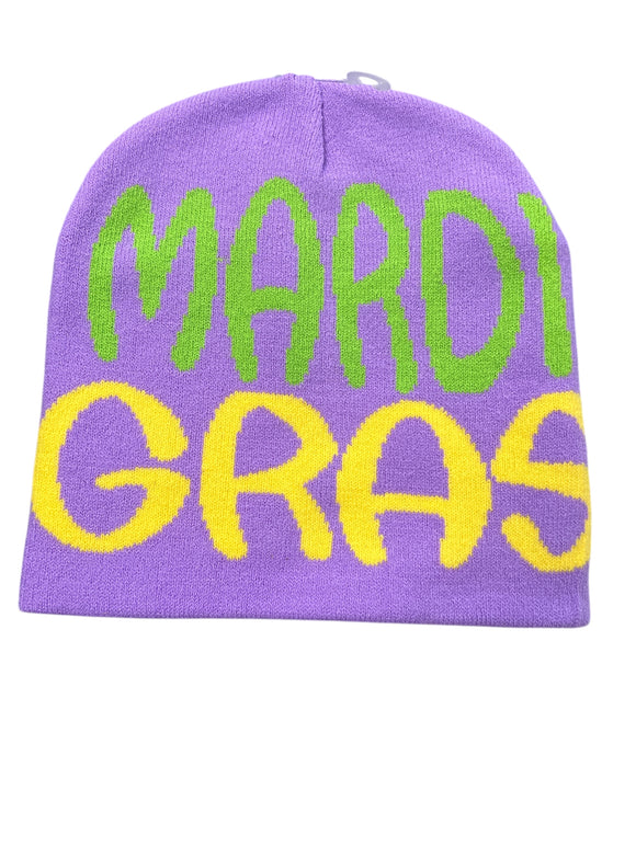 Purple Mardi Gras Beanie