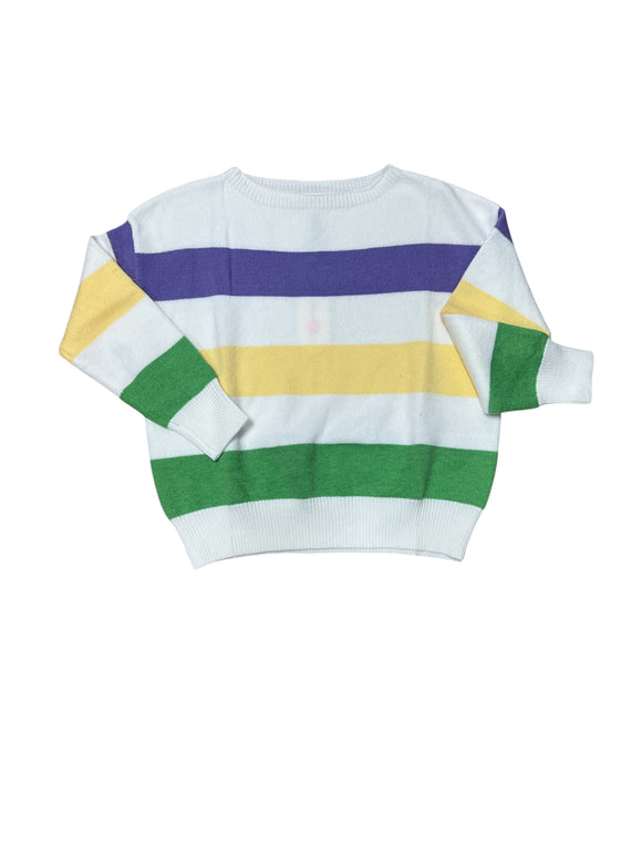 Mardi Gras Purple green and gold sweater