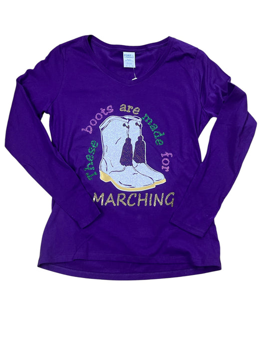 Mardi Gras boot long sleeve shirt