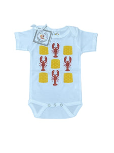 Crawfish with corn baby onesie