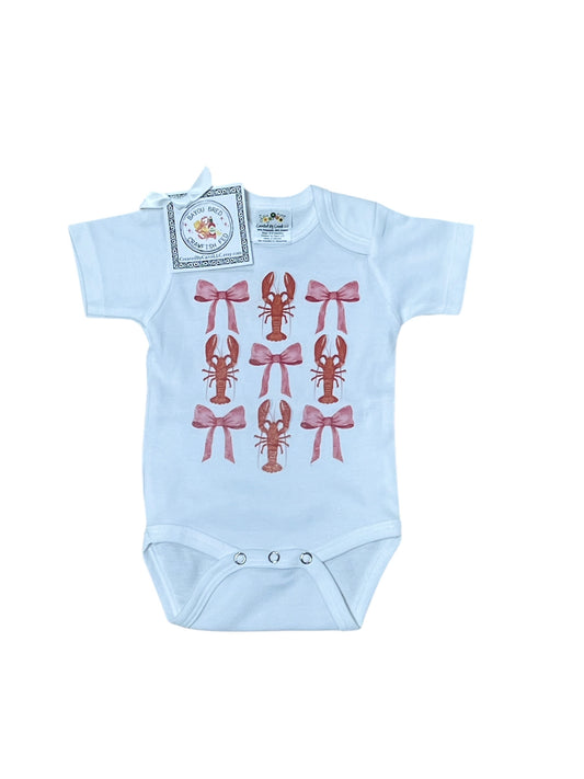 Crawfish with bows onesie