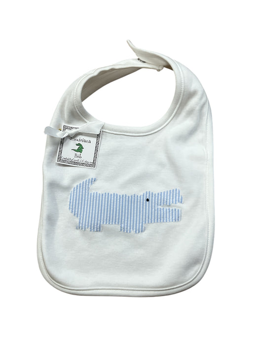 Seersucker Alligator Bib