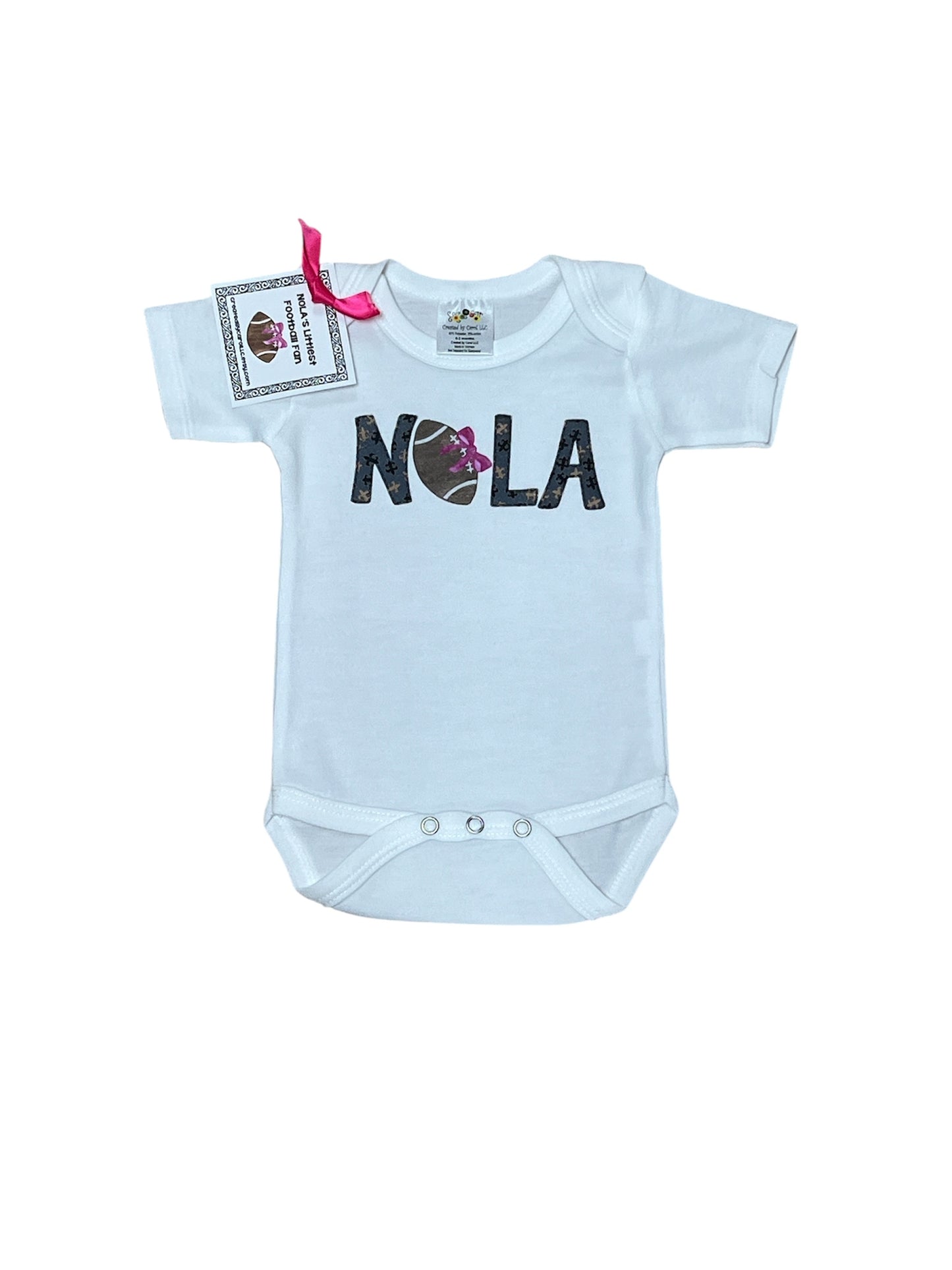 Nola Girl football Baby Onesie