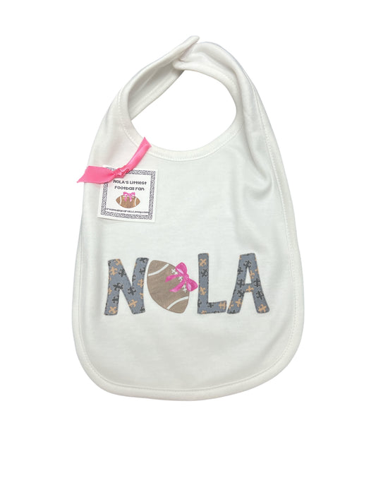 Nola girl football bib