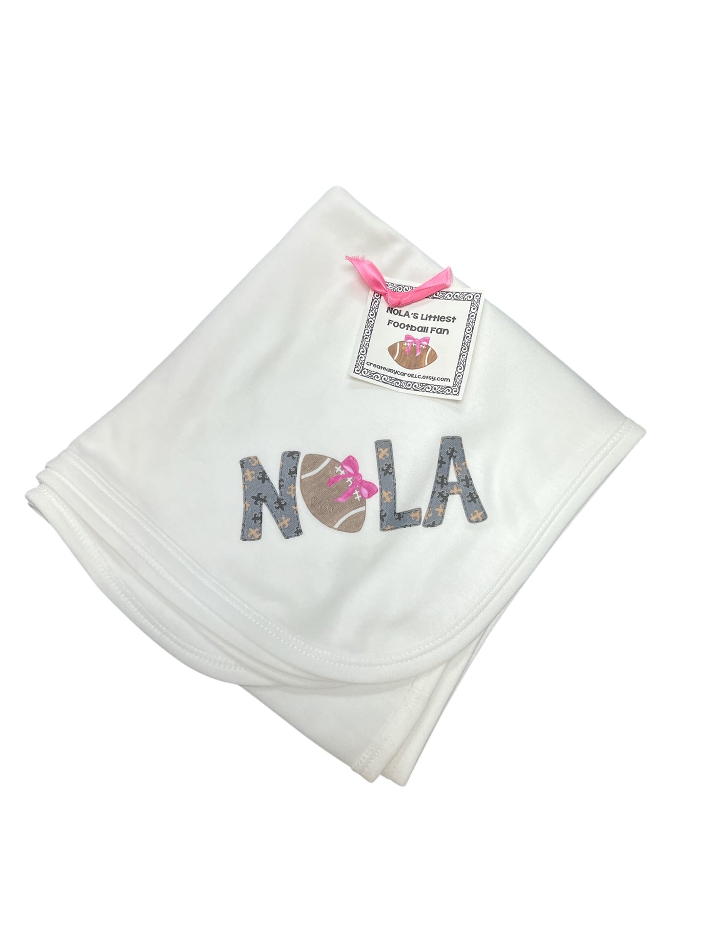 Nola girl football blanket