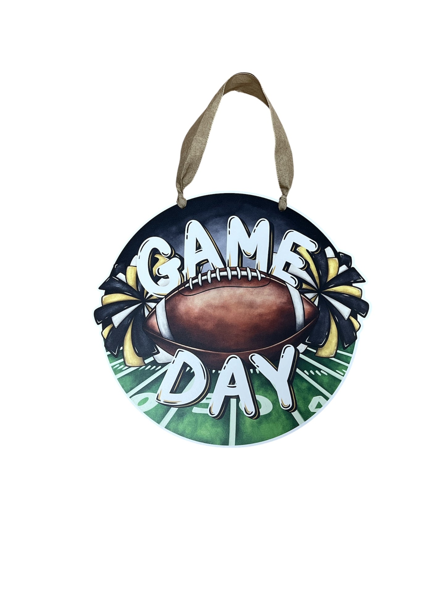 Black & Gold Game Day Door Hanger