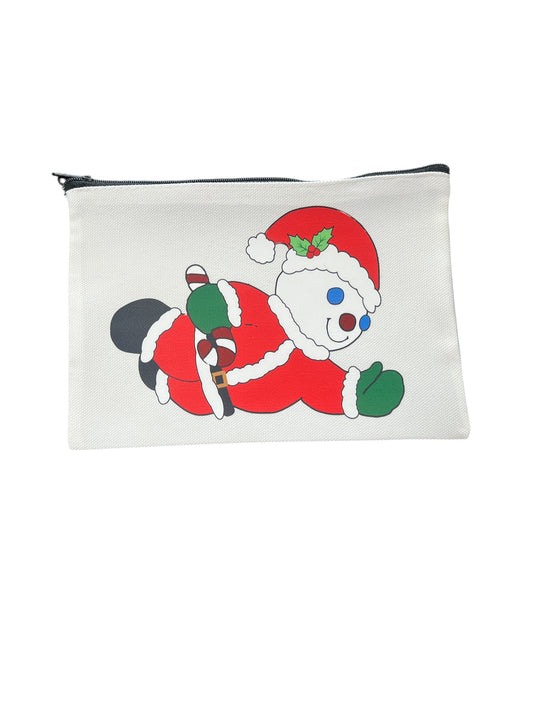 Flying Snoball man in a santa suit pouch