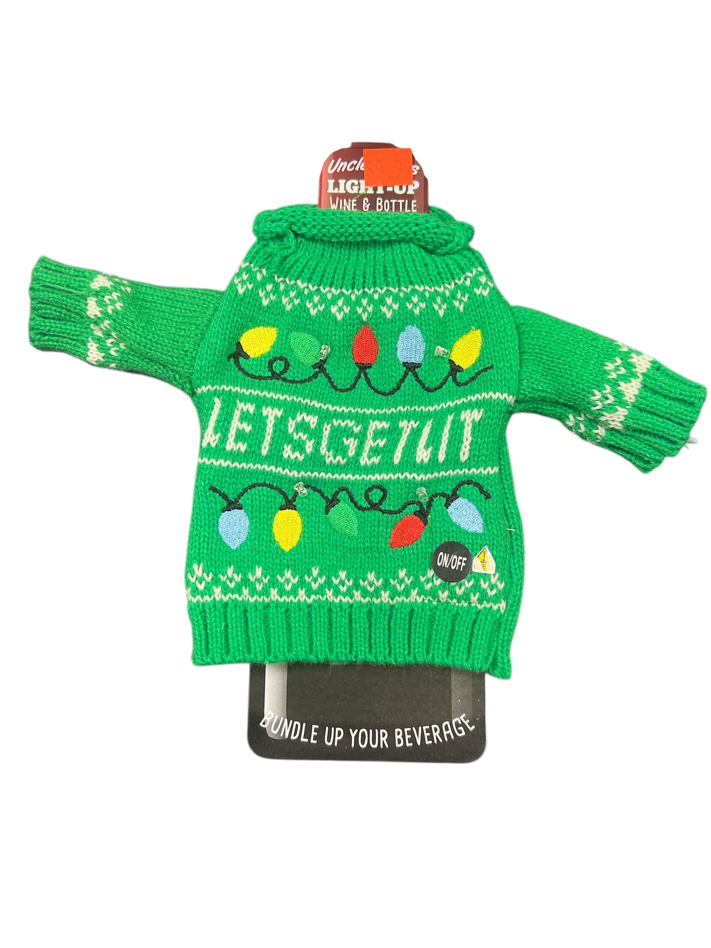 Flashing Ugly Sweater wine bottle sweaters