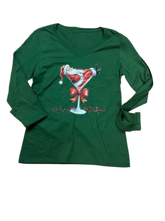 Martini Glass Santa Shirt