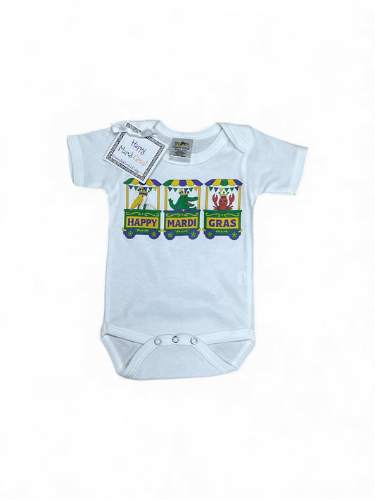 Bayou Parade Train Short Sleeve Onesie