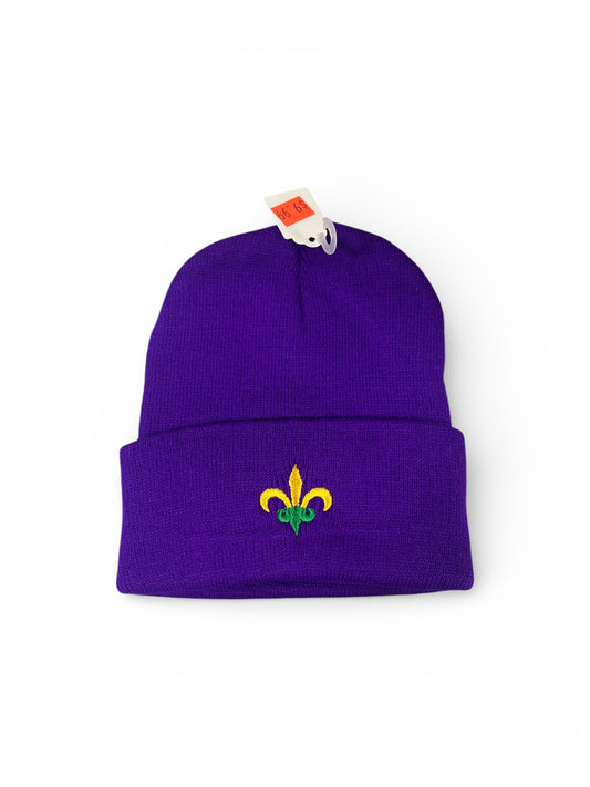 Mardi Gras Fleur De Lis Beanie