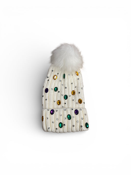 Mardi Gras Stone Beanie