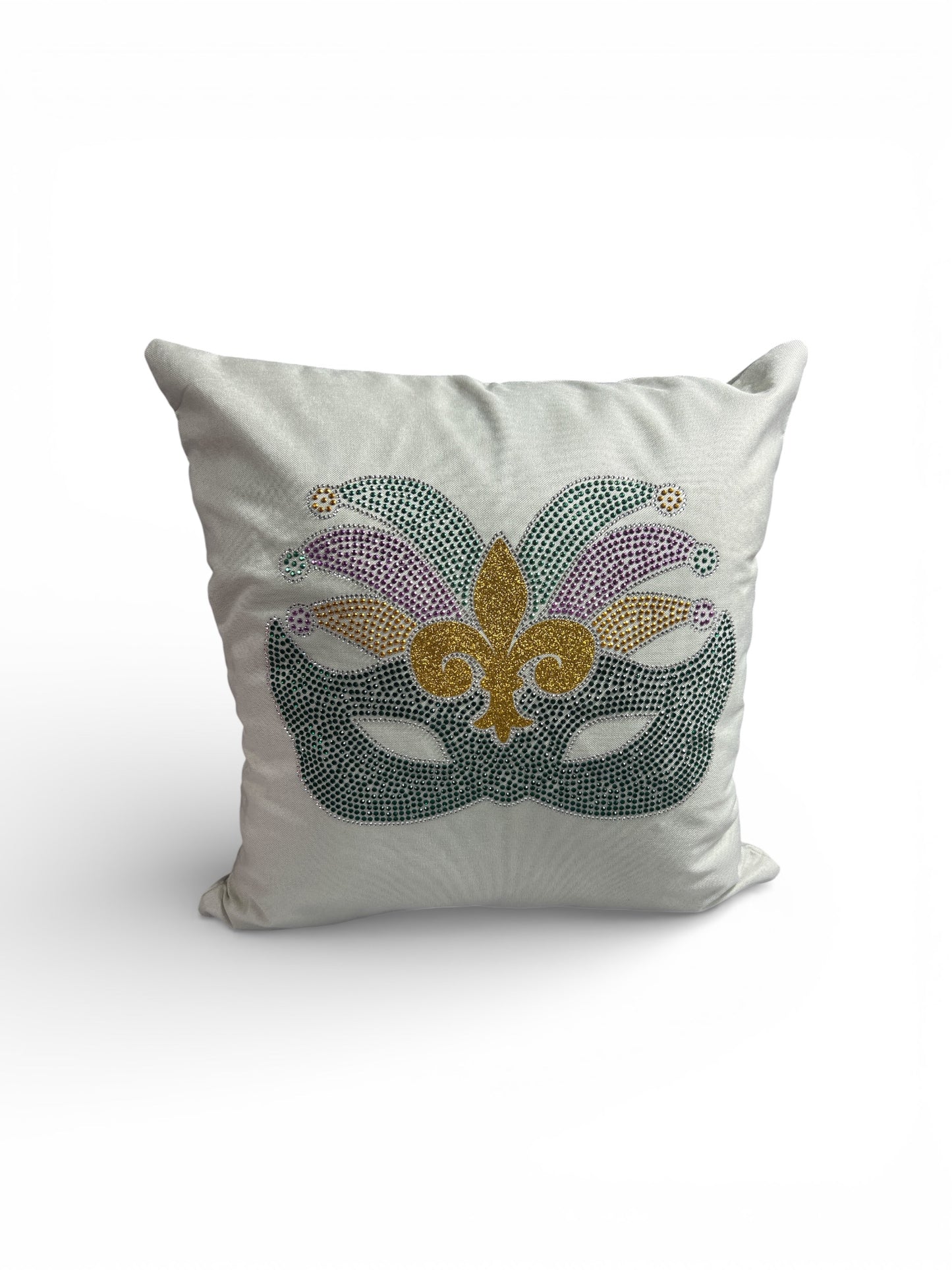 Rhinestone Mask Throw Pillow