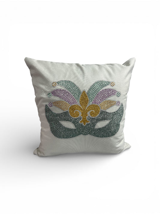 Rhinestone Mask Throw Pillow