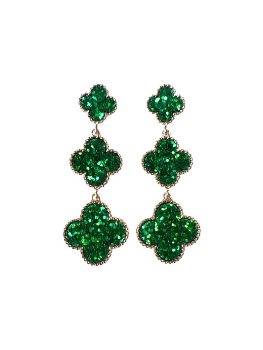 St Patrick's 3 teardrop earrings