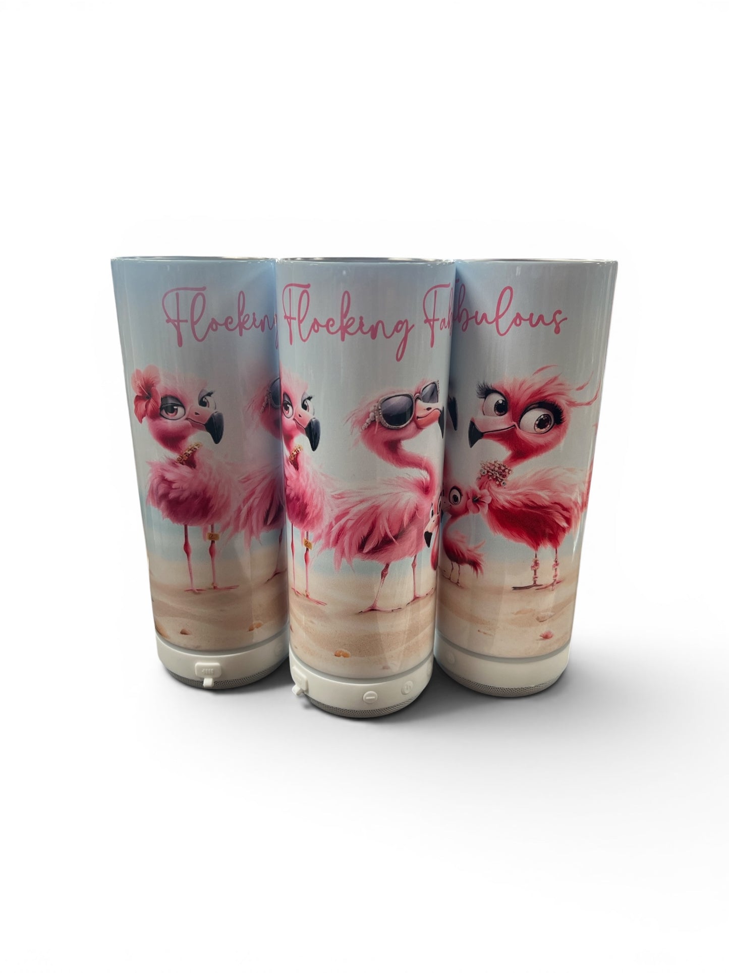 Flocking Fabulous Light up Speaker tumbler