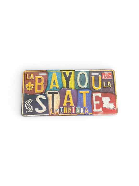 Bayou State Metal License plate