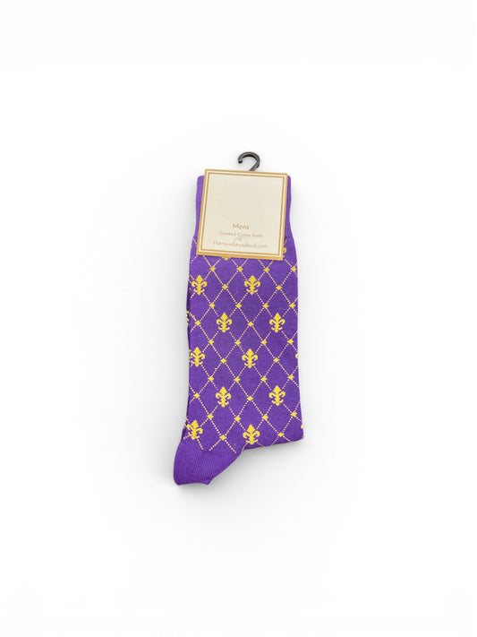 slim fit dress slacks Louisiana Purple & Gold Socks