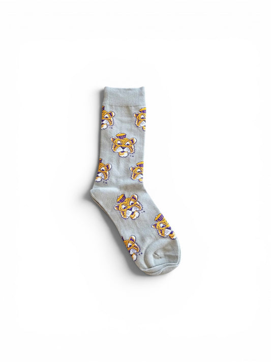 LSU Sailor Mike Grey Socks