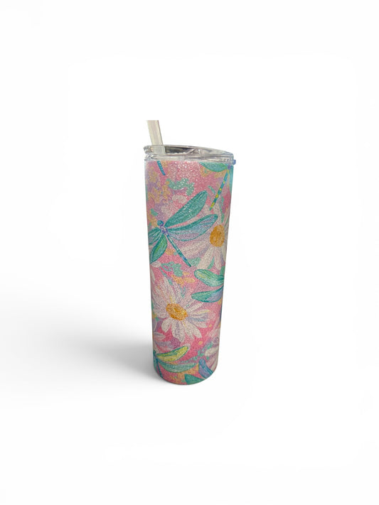 Dragonfly Glitter Tumbler