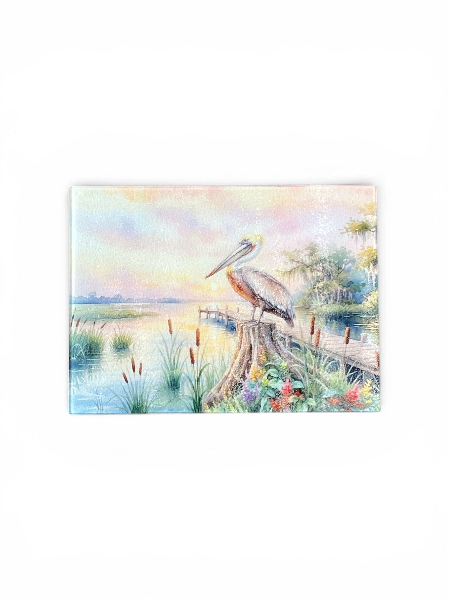 Large Pelican Glass Cutting Board
