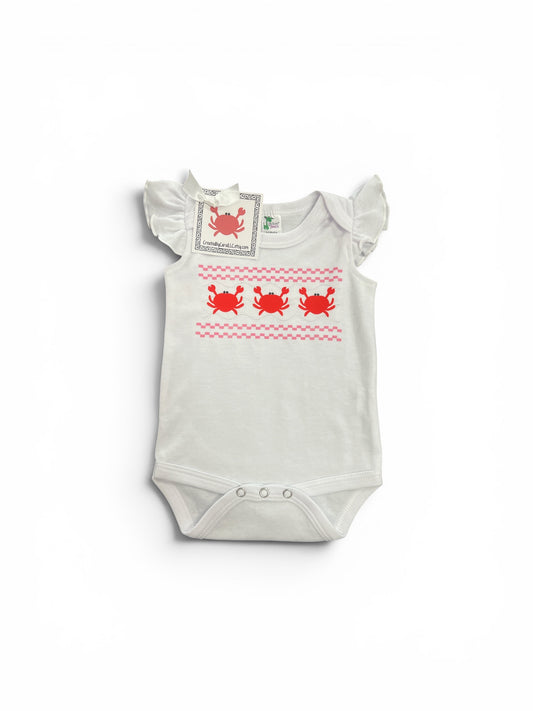 Crab Ruffle Sleeve Onesie