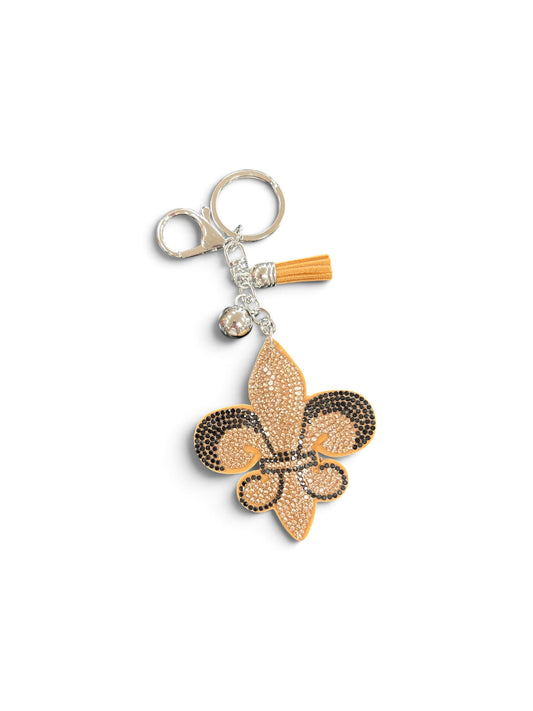 Black and gold puffy key chains
