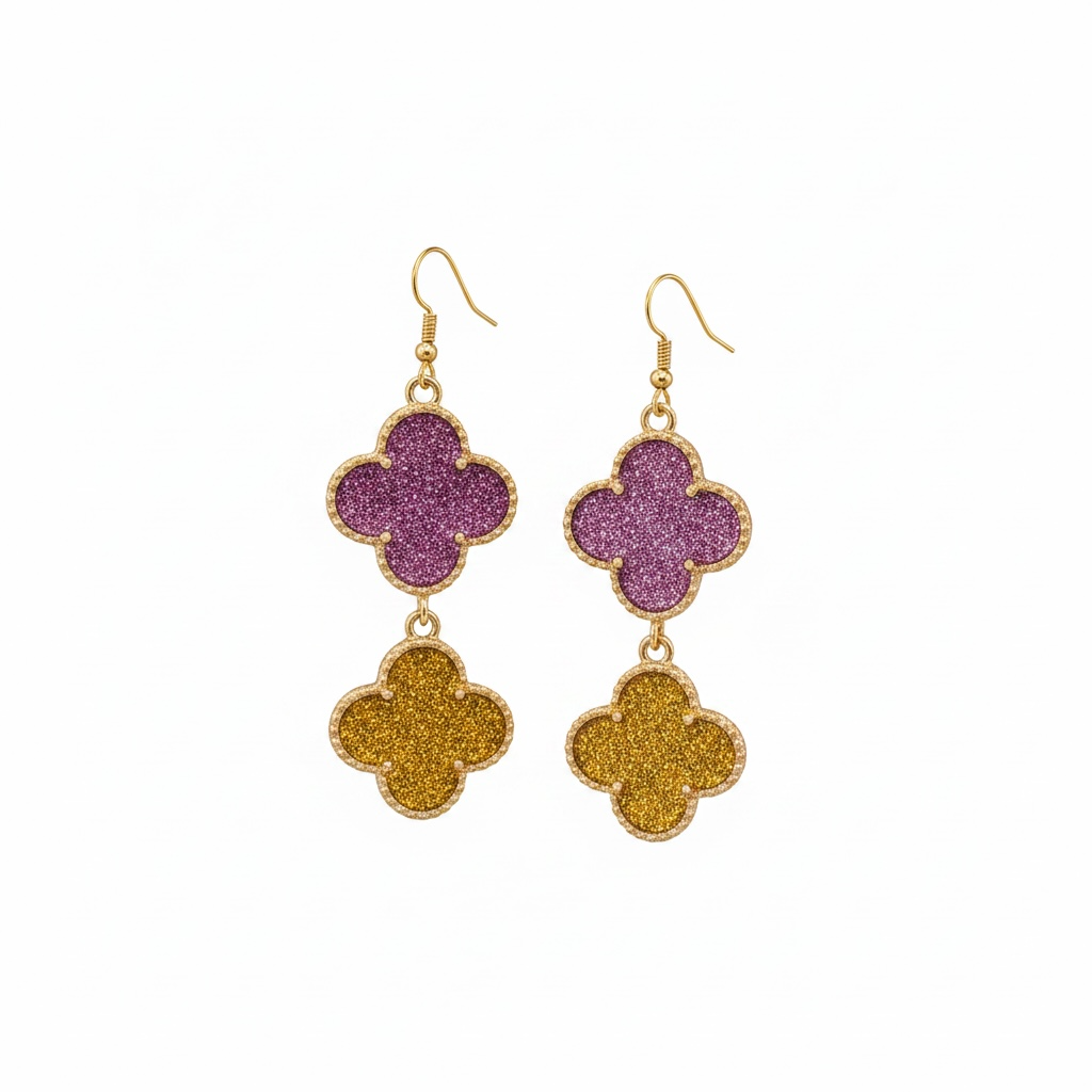 LSU Quatrefoil Earrings