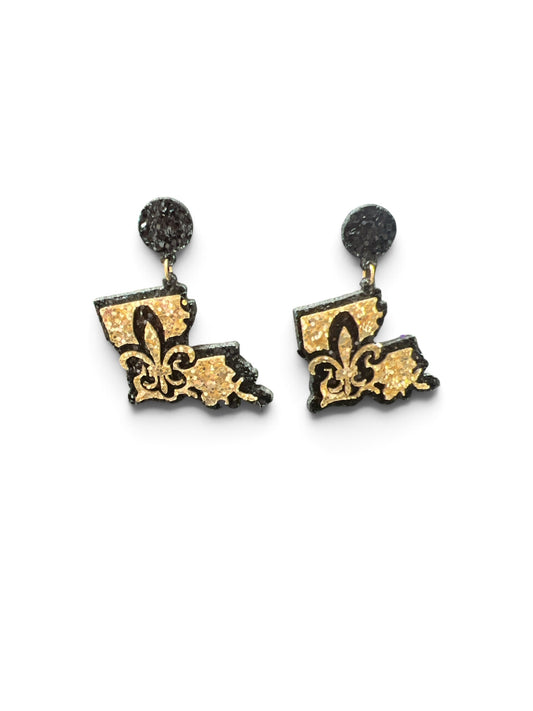 Glitter Louisiana Earrings