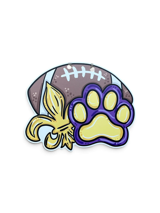 Half LSU Half Saints Door Hanger