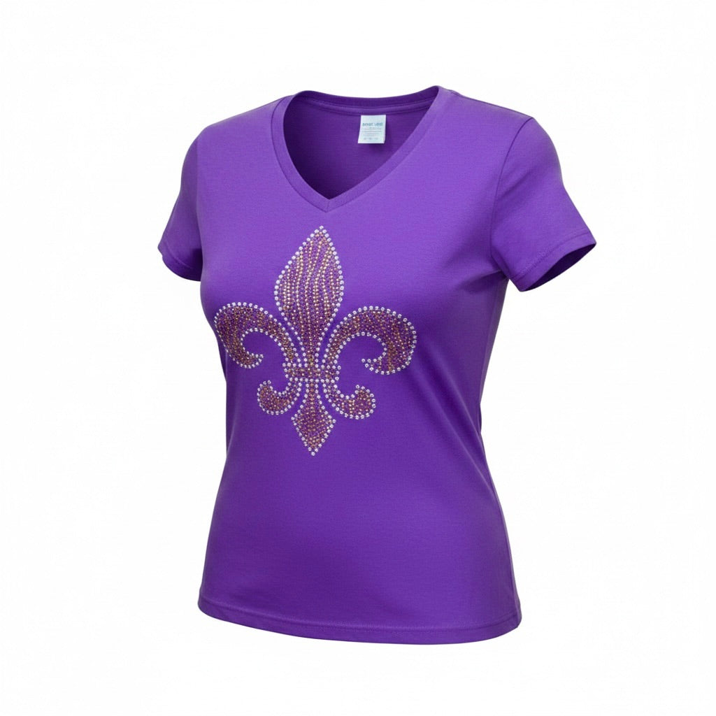 Apparel - Purple and gold Fleur de lis shirt