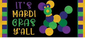 Door Mat- Mardi Gras Bead dog switch mat