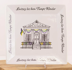 Ceramics & Platters- Mardi Gras Shotgun house platter