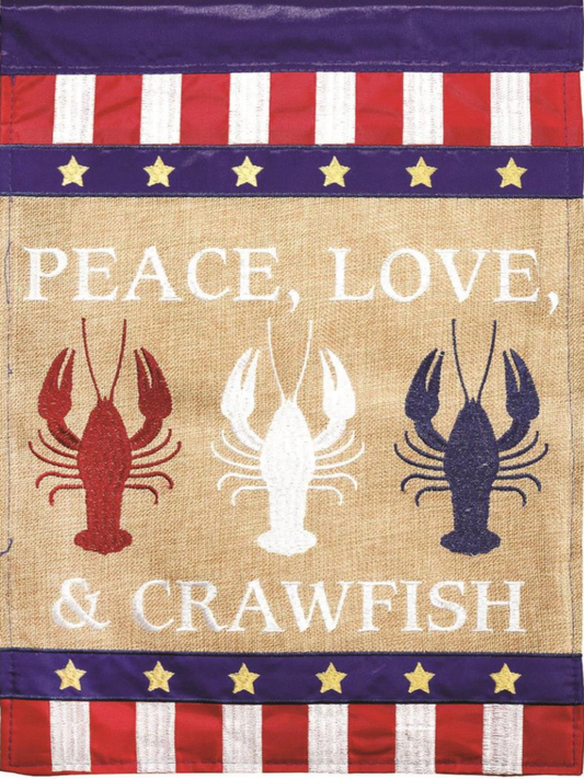 Peace Love Crawfish flag