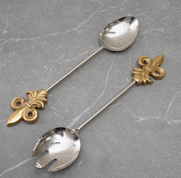 Kitchen - Gold Fleur De Lis Handle Server