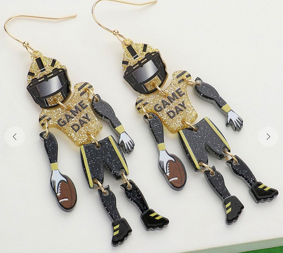 Accessories - Black and Gold Game day earrings